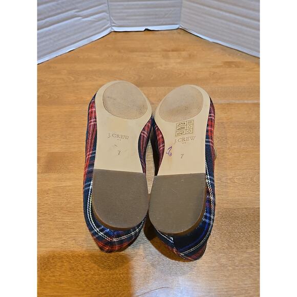 J Crew Stewart Tartan Plaid Loafers Ladies Sz 7 Holiday Preppy Town & Country - Picture 8 of 10